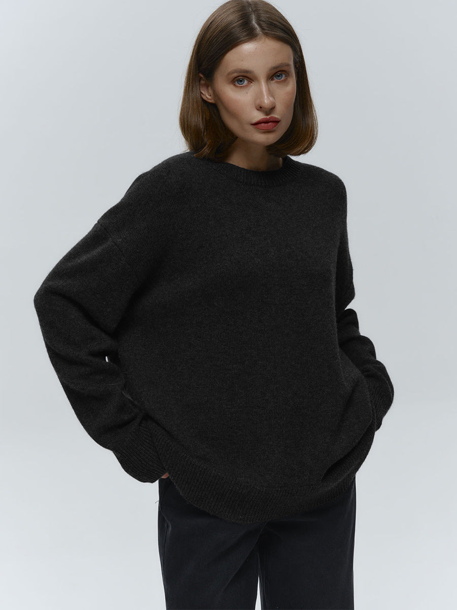 ShoptheCIC Classic Solid Color Knitted Pullover Sweater