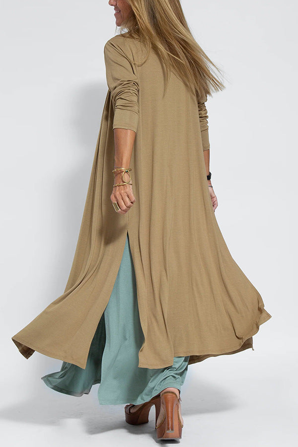 Sleeveless V-neck Elegant Long Dress with Matching Cardigan