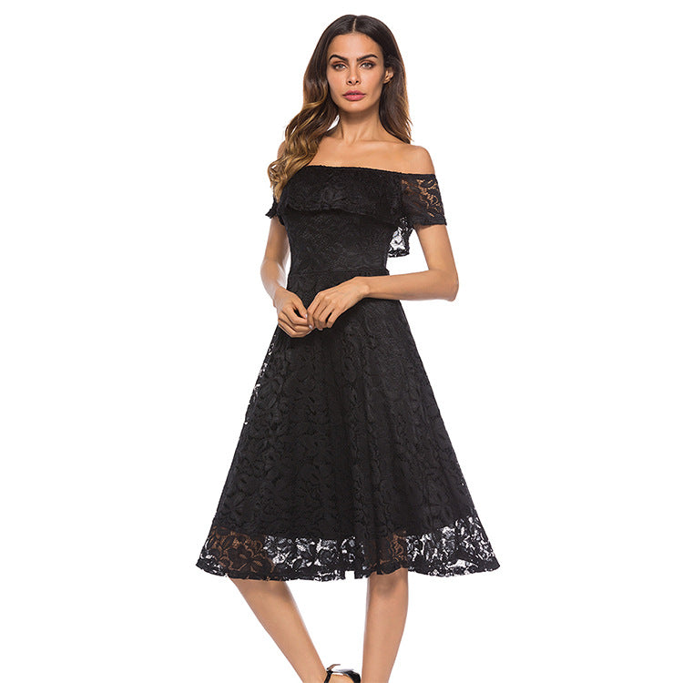 Abigail Scalloped Lace Formal Dress - Fashionpara