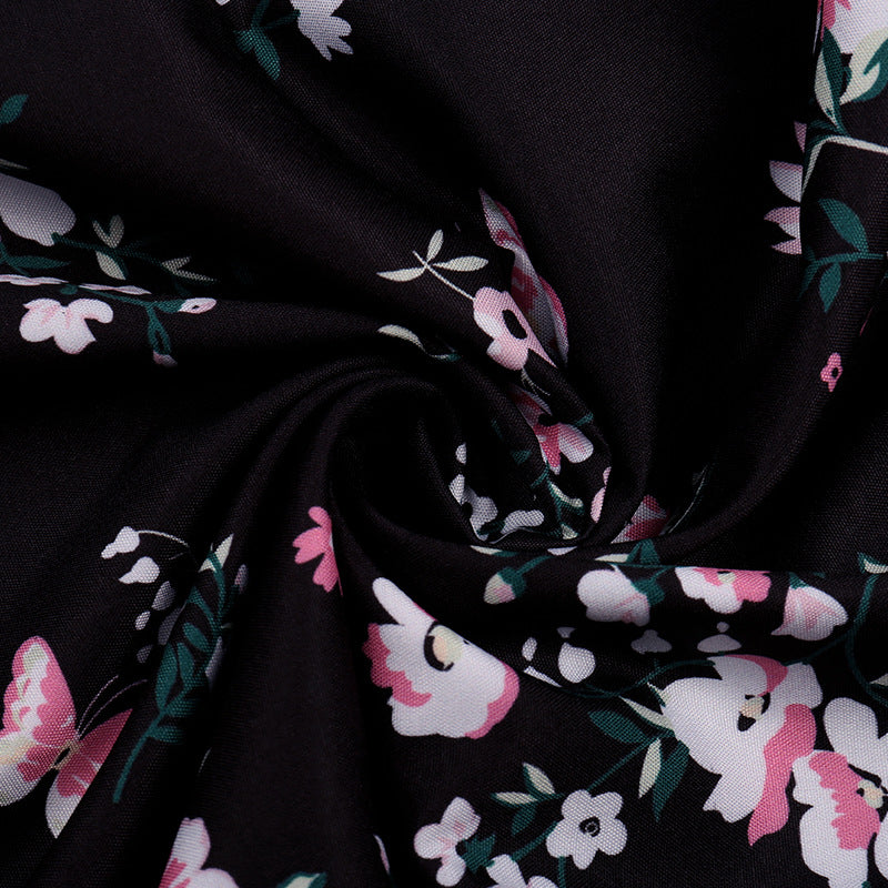 Floral Print Sweetheart Ruched Midi Dress