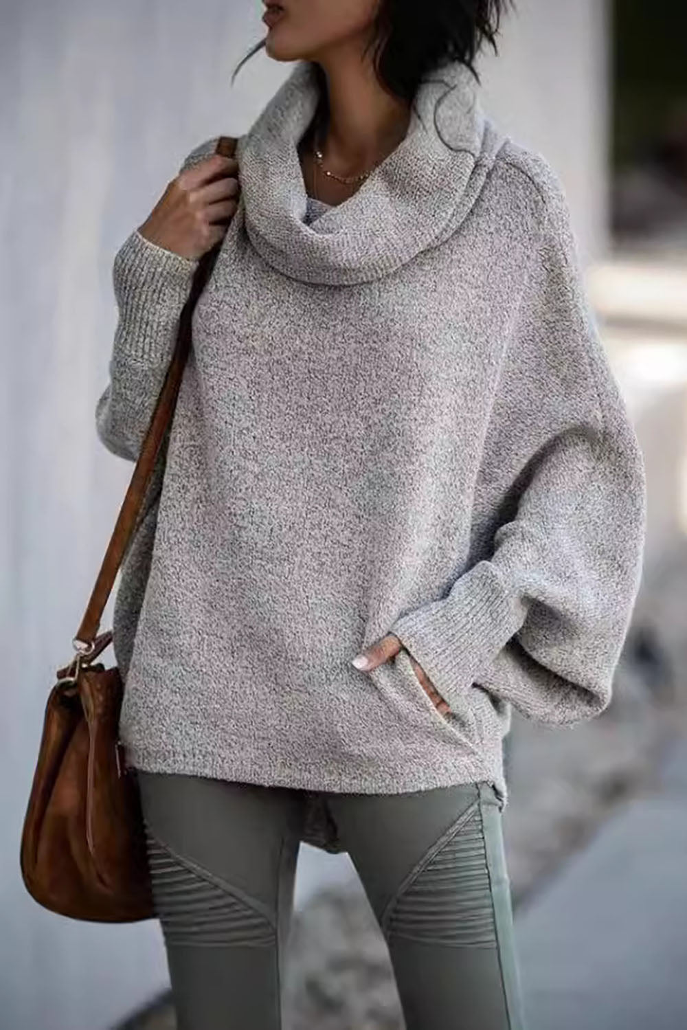 ShoptheCIC Solid Color Long Sleeve Pullover Sweater