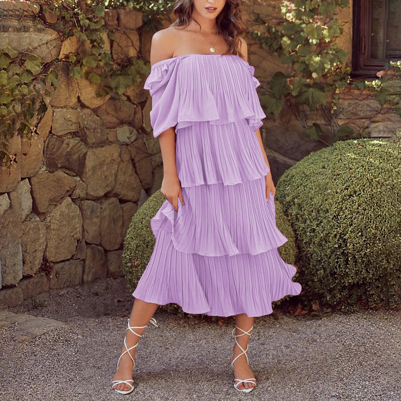 Inez Tiered Plisse Midi Dress - FINAL SALE