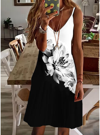 Floral Print Keyhole Sleeveless Bodycon Mini Dress