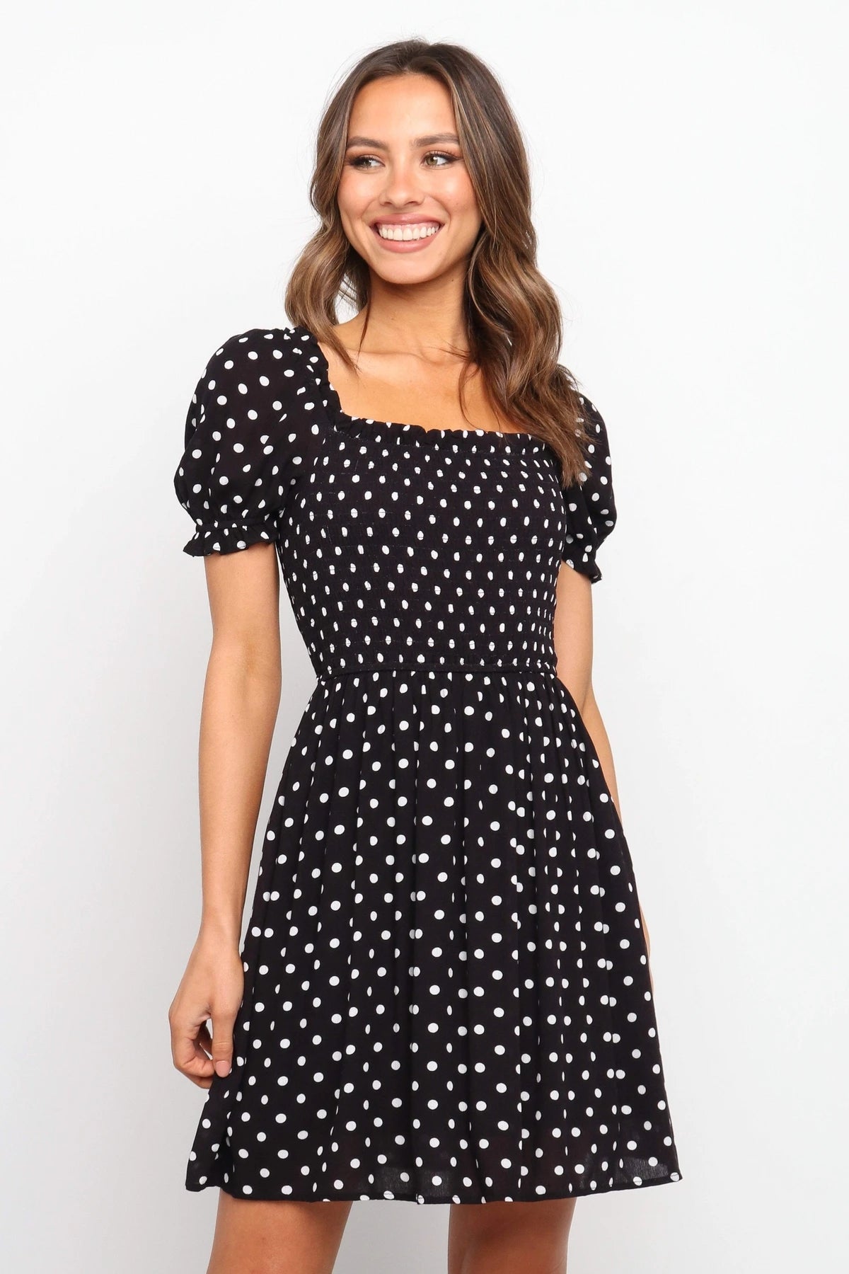 Dawn Polka Dot Puff Sleeve Babydoll Dress - FINAL SALE - Fashionpara