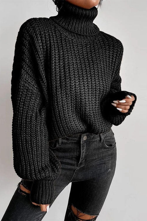 Leave It All Behind Cropped Turtleneck Sweater in Style