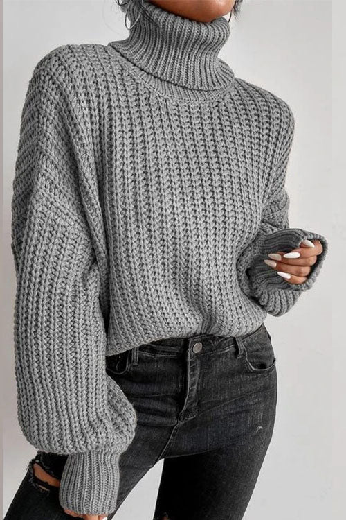 Leave It All Behind Cropped Turtleneck Sweater in Style