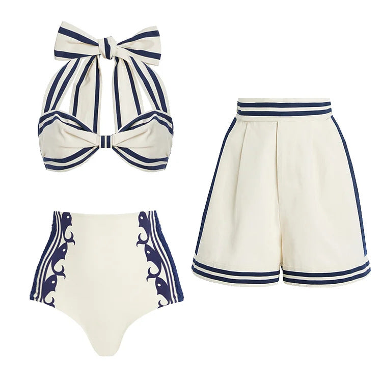 Ivory Tide Bikini Shorts Set - White