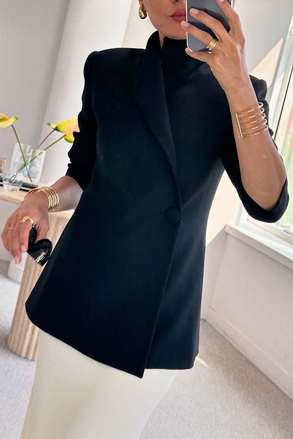 Chic Long-Sleeved Loose-Fit Suit Jacket for Effortless Style
