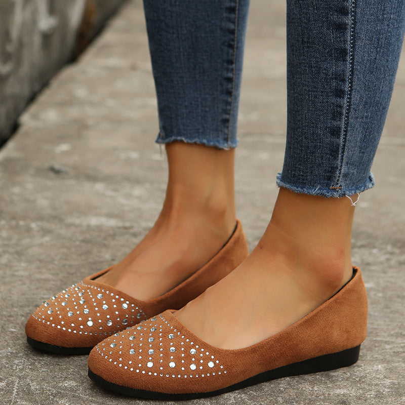 Frosted textured diamond-encrusted shallow flats