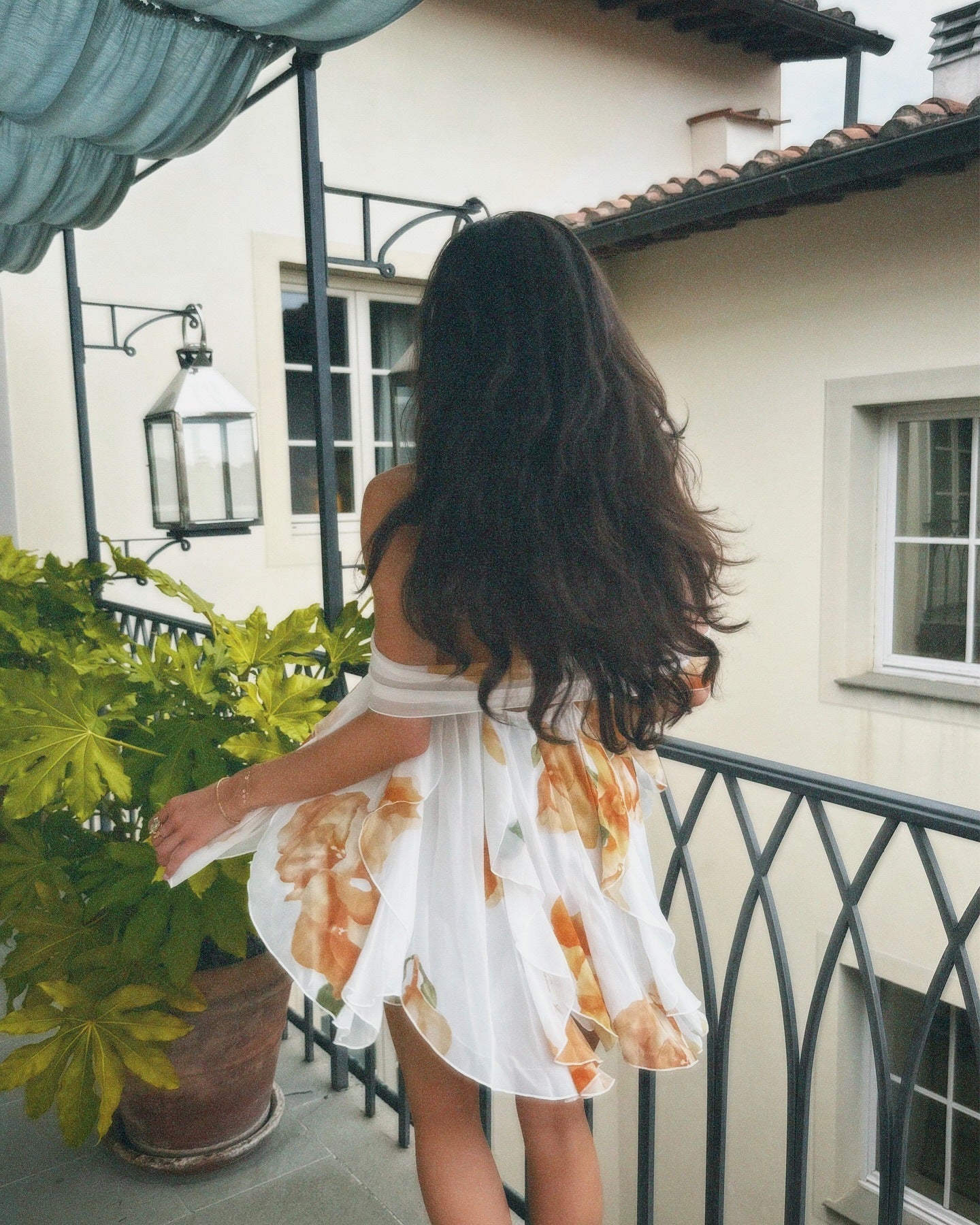 Chiffon Printed French Strapless Celebrity Fairy Dress