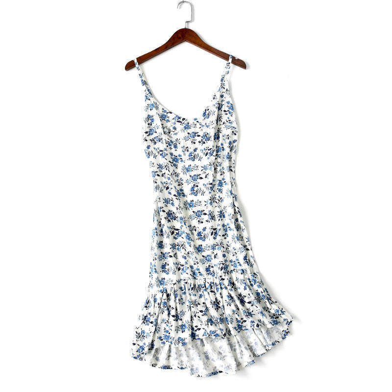 Floral Print Ruffle Hem Mini Dress  Fashionpara