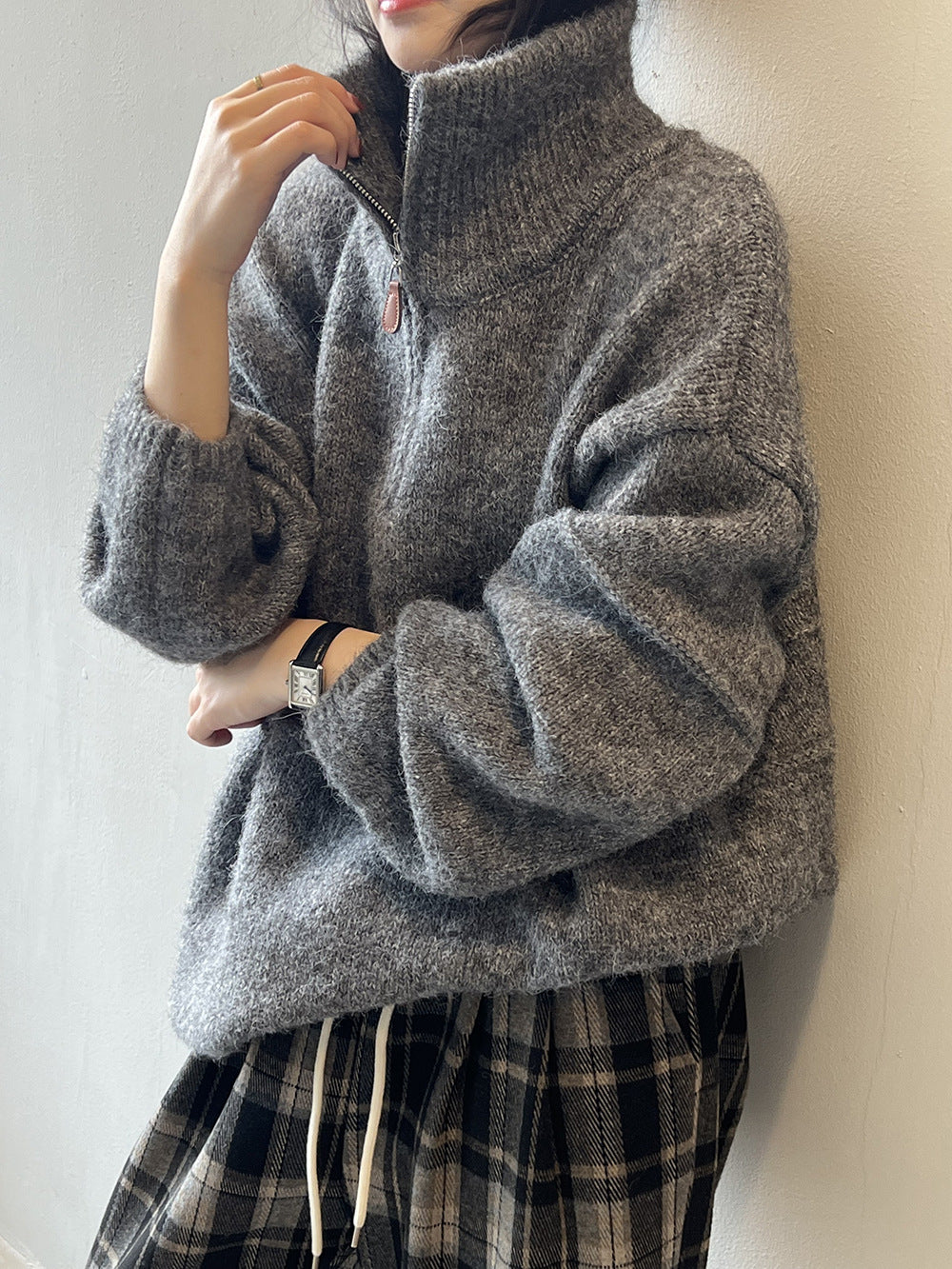 Soft Touch Half-Zip Turtleneck Sweater for Effortless Style