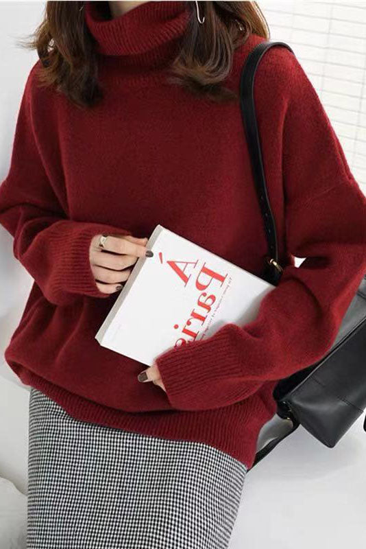 ShoptheCIC Cozy Loose Fit Turtleneck Knitted Sweater