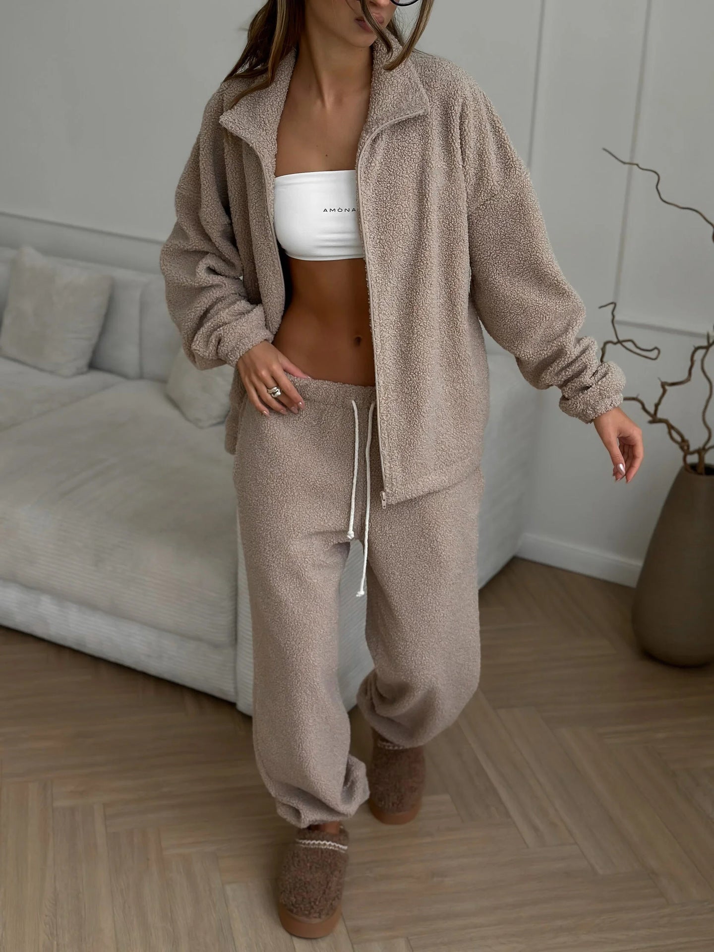 Elevate Comfort with Mood Lift Polar Fleece Cardigan Set