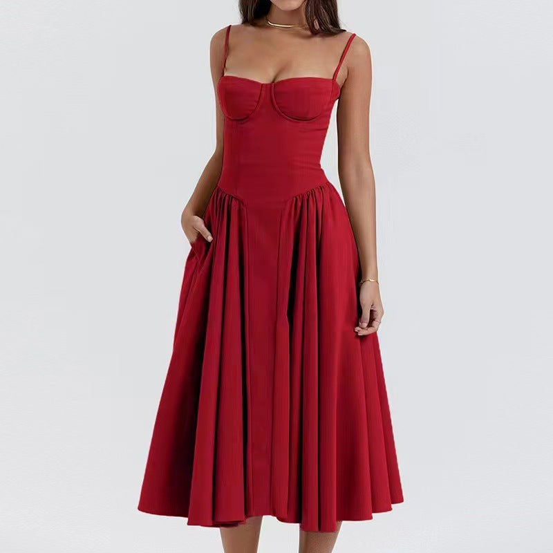 Corset Bustier Fit and Flare Midi Dress 19