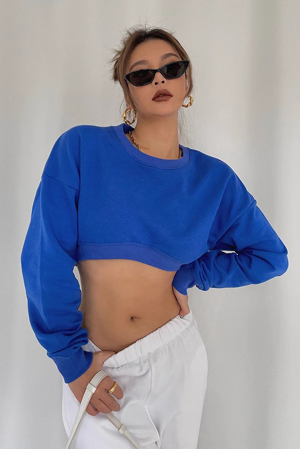 Chic Ribbed Long Sleeve Crop Sweater for Effortless Style