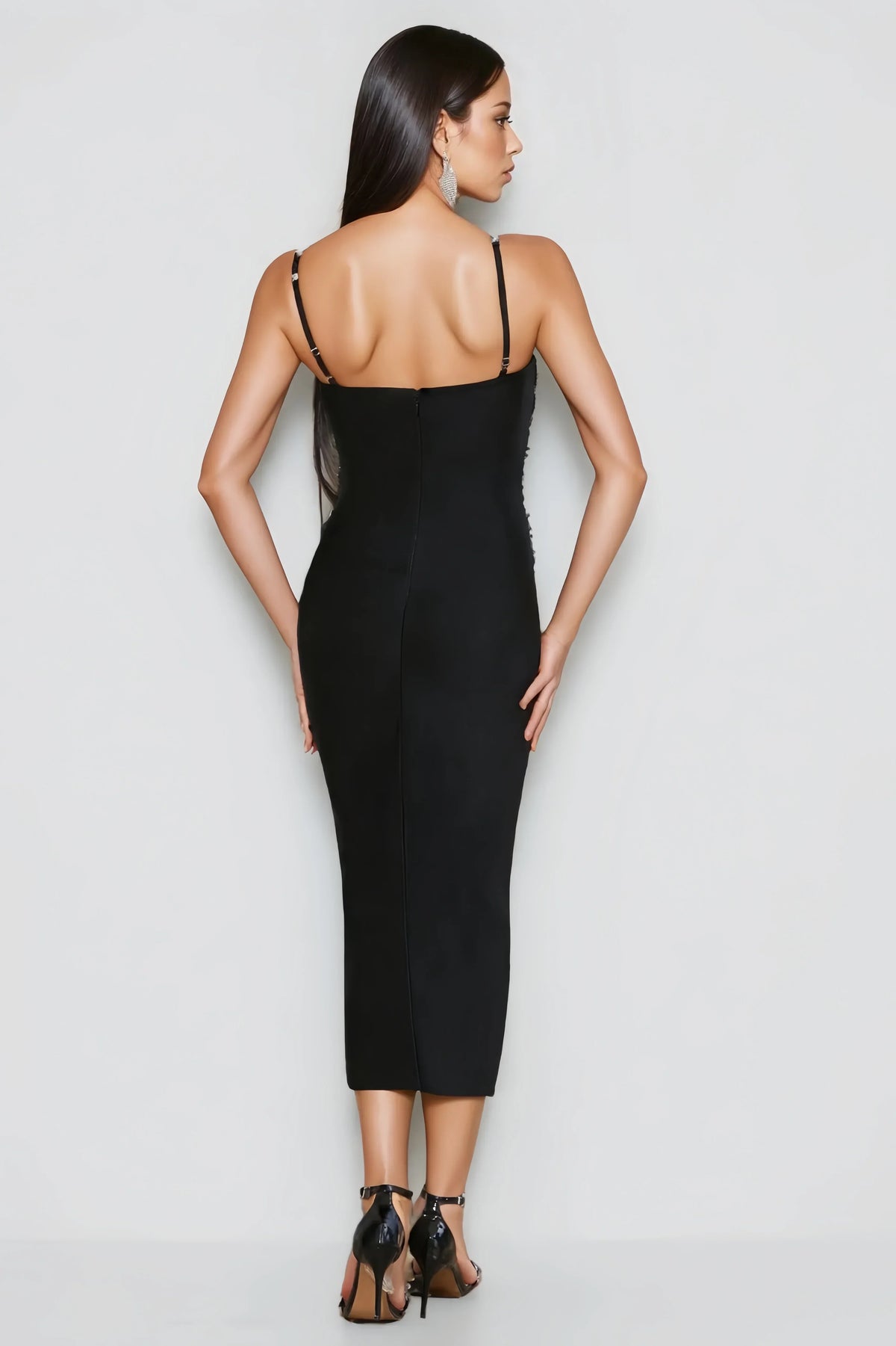 Halter Cut Out Bandage Midi Dress - View 4