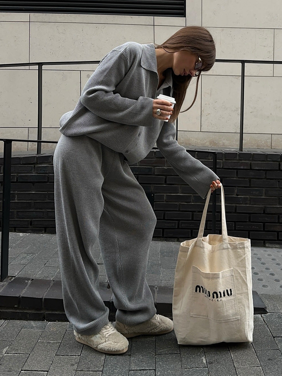 Edinburgh Royal Mile Elegant Knitted Coat and Trousers Set