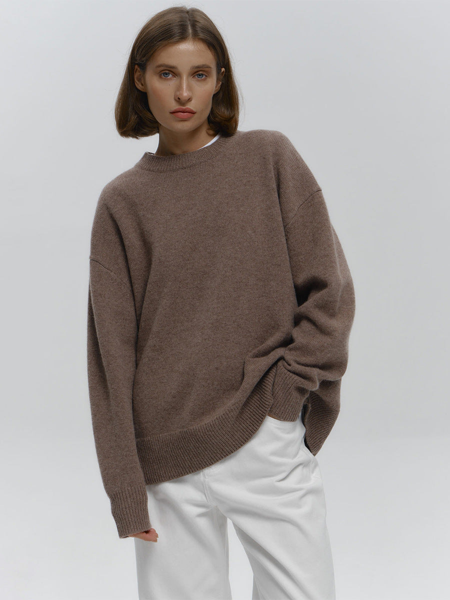 ShoptheCIC Classic Solid Color Knitted Pullover Sweater