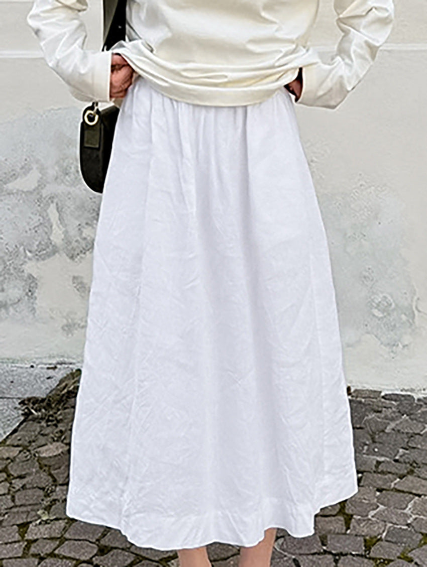 White A-Line Maxi Skirt