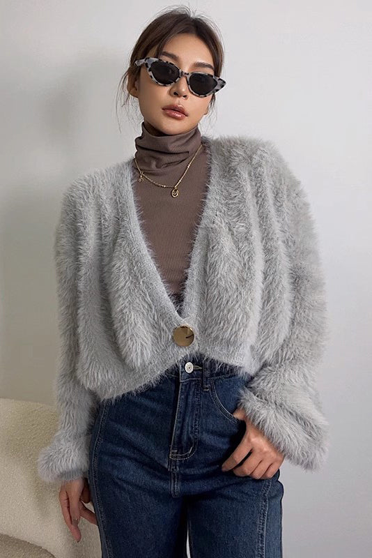 Orro Shop Single Button Cardigan Sweater for Effortless Style