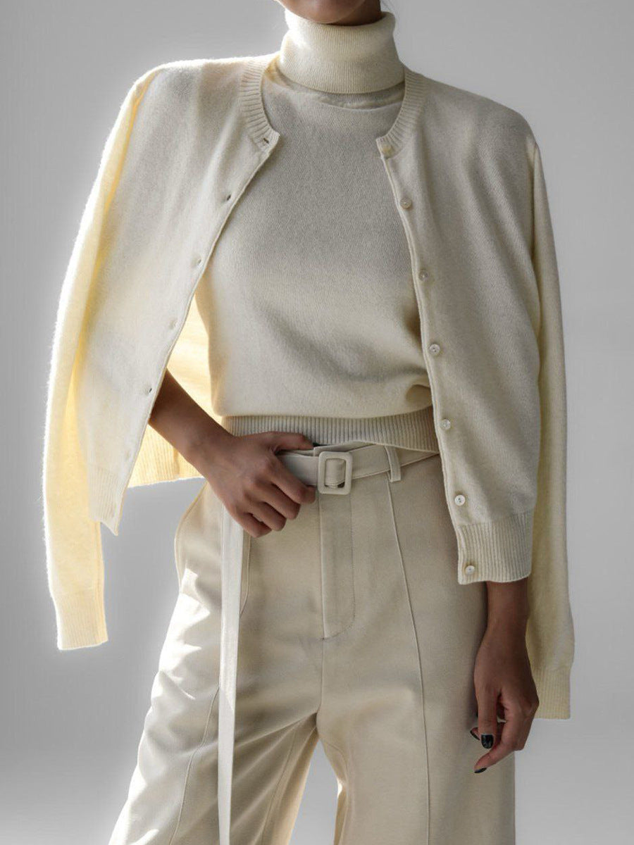 ShoptheCIC Simple Turtleneck Vest Sweater for Effortless Style