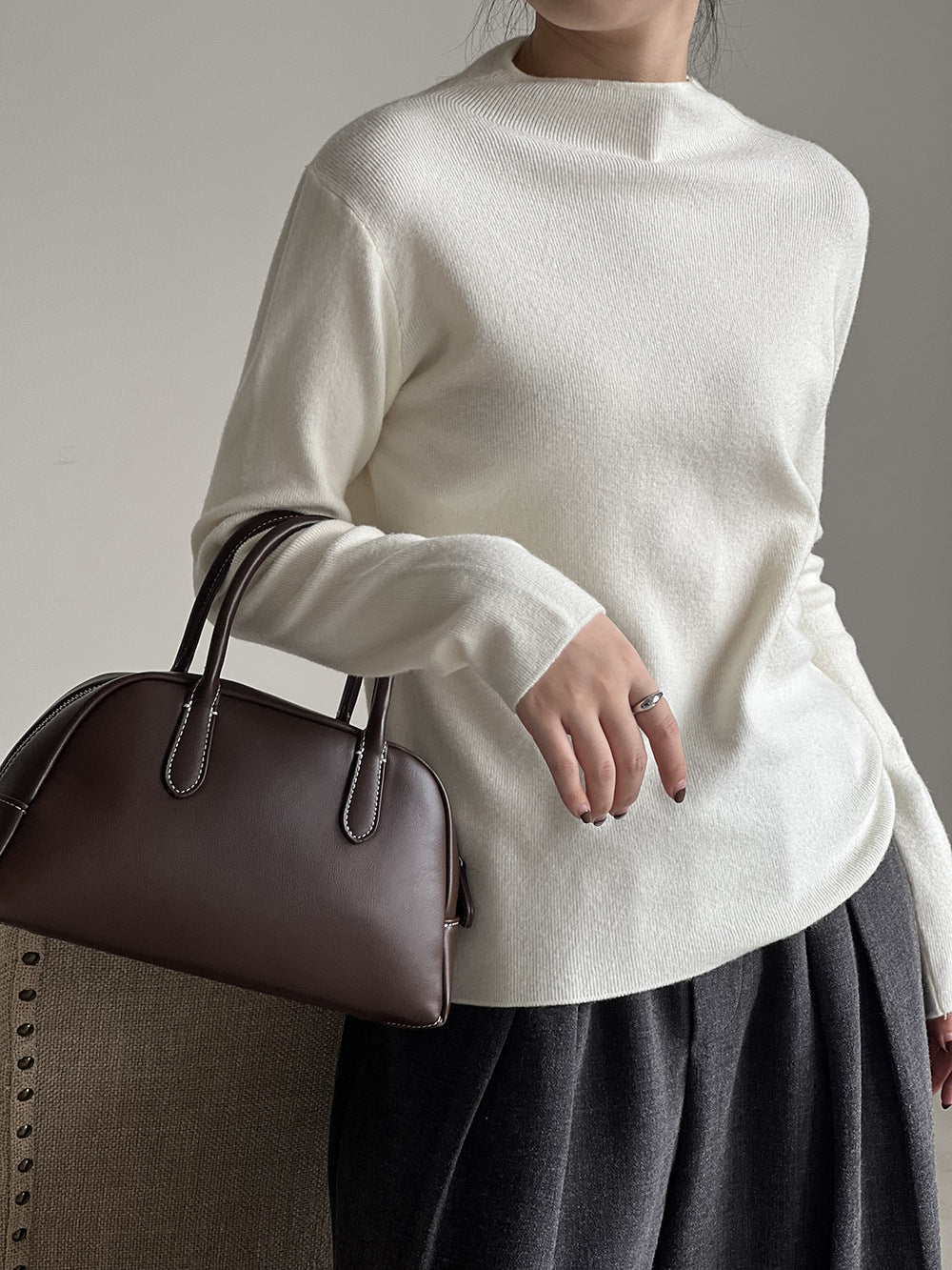 Brushed Soft Touch Half Turtleneck Sweater for Comfort