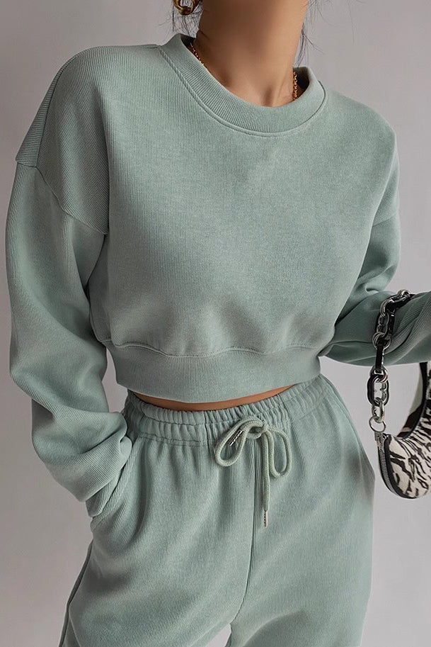 Solid Cut Out Knit Sweater for Stylish Workouts