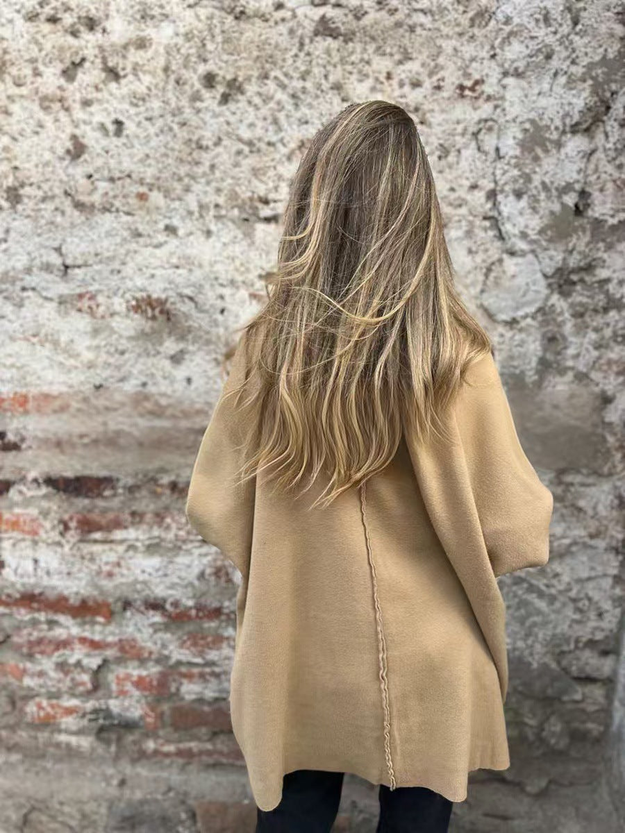 Mid-length V-neck Cardigan Jacket for Effortless Style