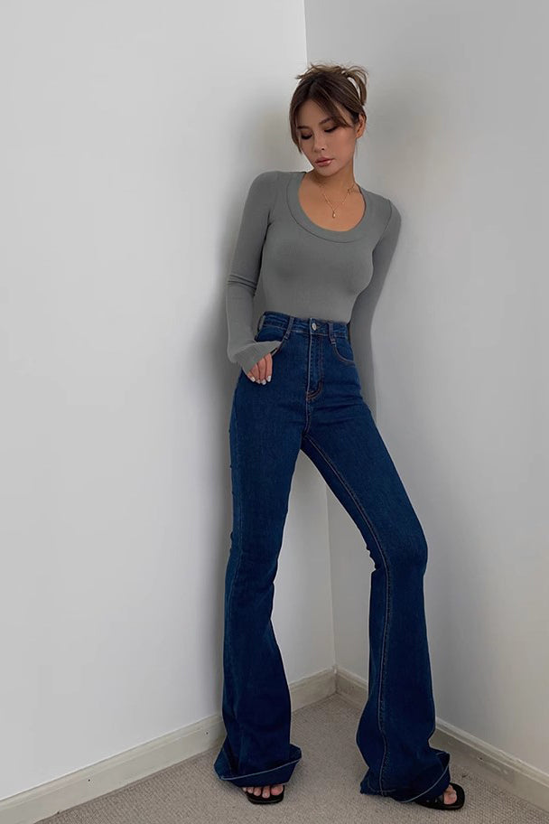 Nature High Waist Flared Hem Jeans