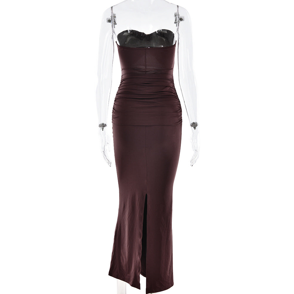 Lucian Maxi Dress-Brown