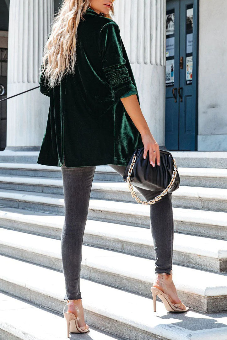 ShoptheCIC Luxe Velvet Cardigan Coat for Effortless Style