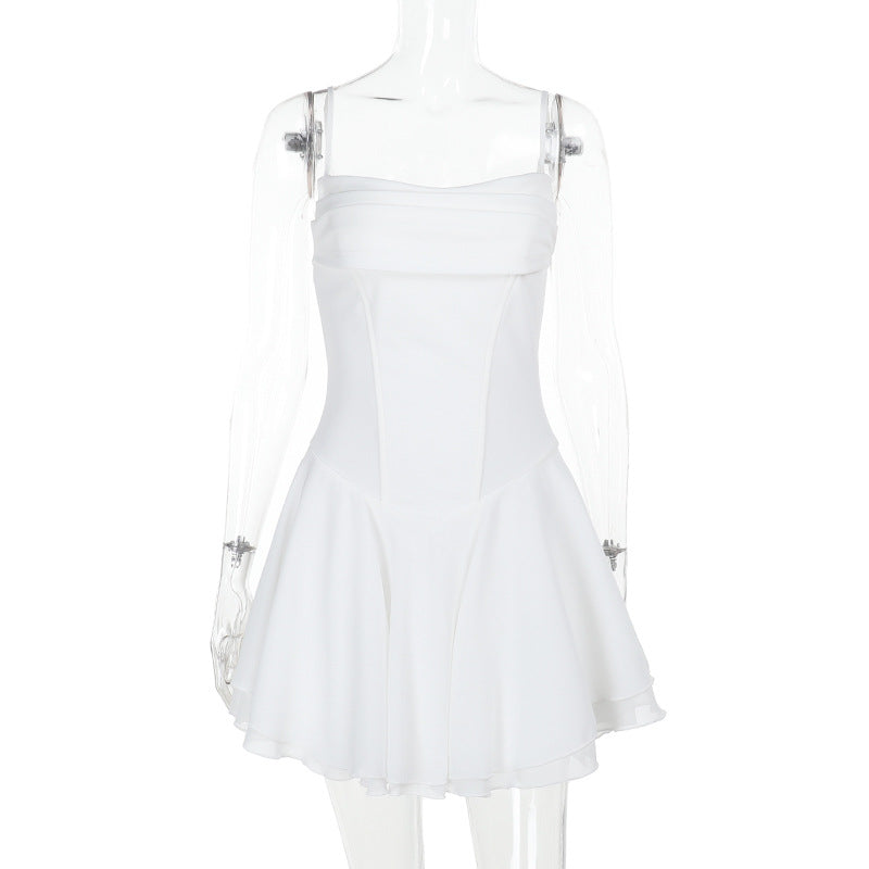 Fring Tube Dress - White