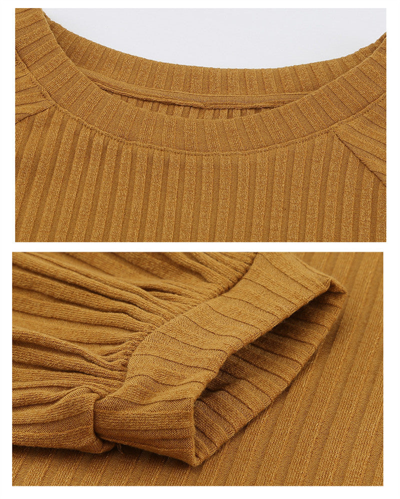 Catch Yourself Bubble Sleeve Sweater Dress in Chic Style