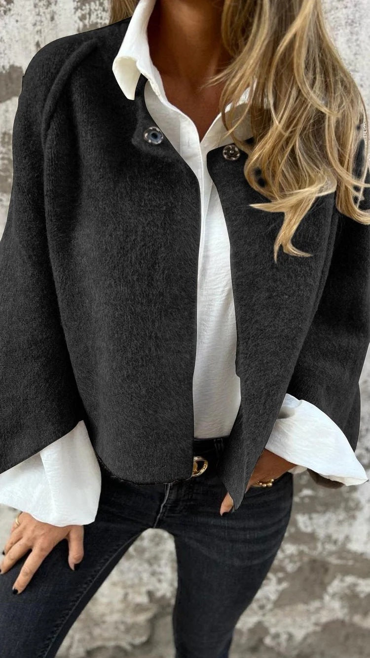 Chic Loose Cashmere Long Sleeve Jacket for Effortless Style