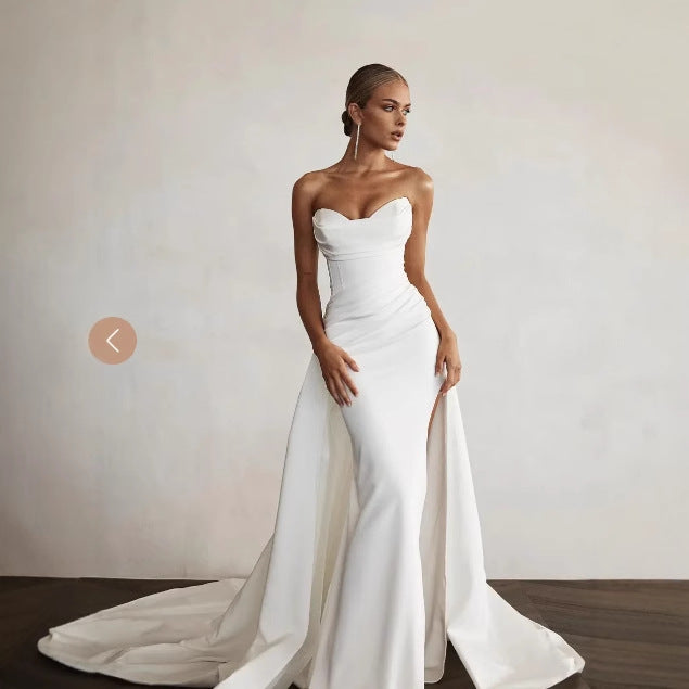 Strapless Two-Way Slit Mermaid Wedding Dress