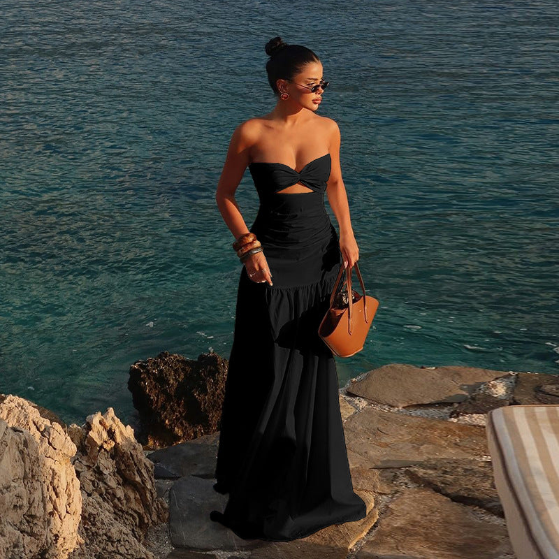 Cutout Strapless Beach Party Dress