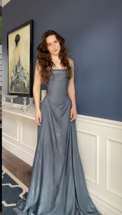 Fashion Strapless Satin Pleated Mermaid Long Prom Dress Birthday Party Dress D987