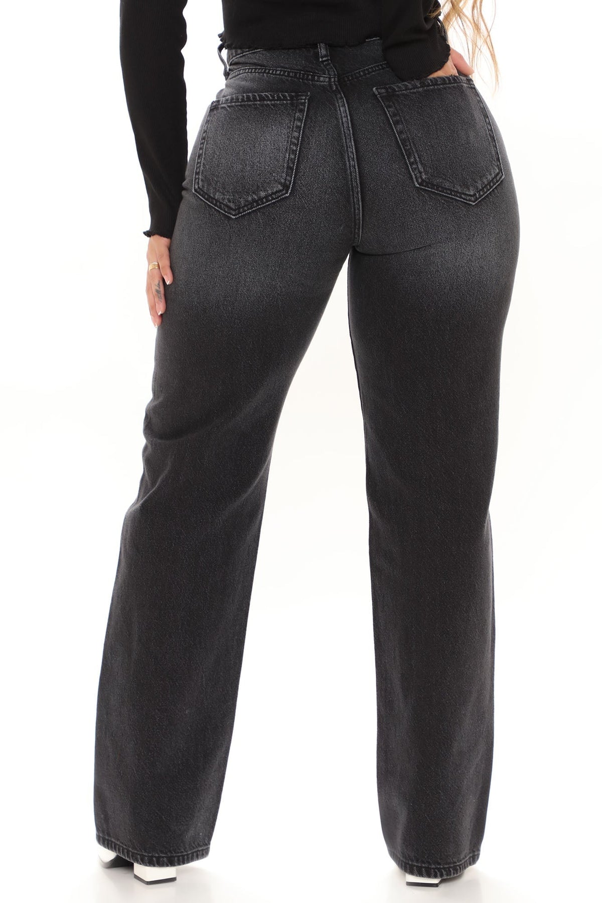 KittenAlarm - Orlando Vintage Straight Leg Jeans  - Black