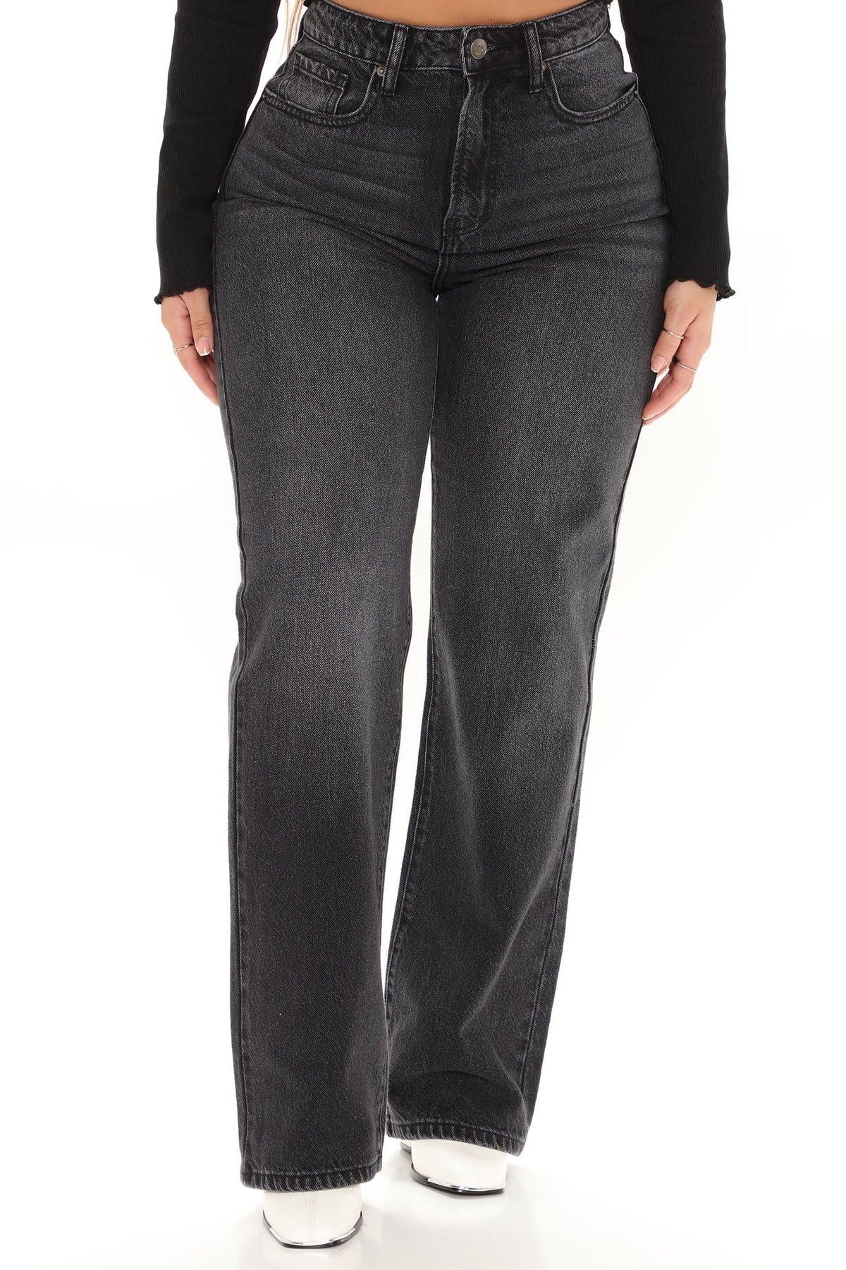 KittenAlarm - Orlando Vintage Straight Leg Jeans  - Black