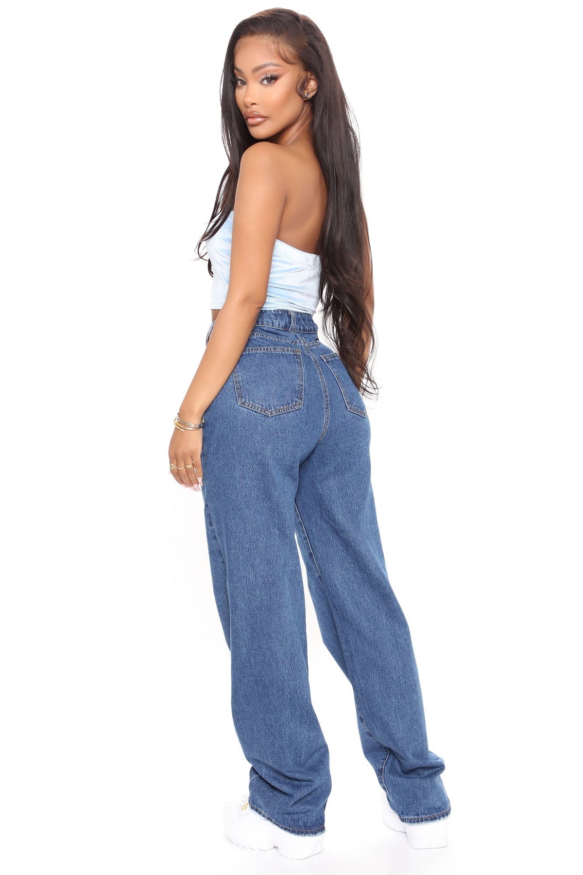 KittenAlarm - Outta The Way Non Stretch Straight Leg Jeans - Dark Wash