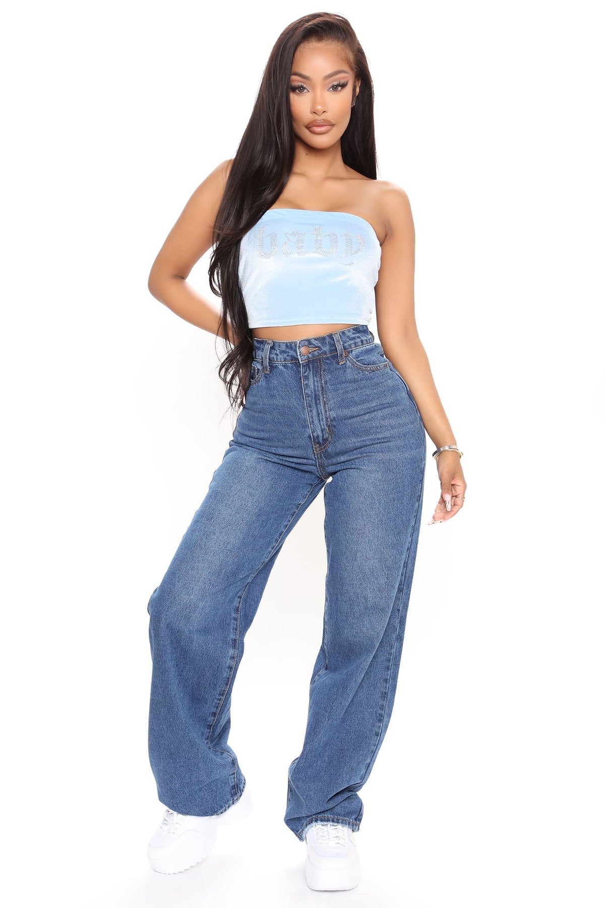 KittenAlarm - Outta The Way Non Stretch Straight Leg Jeans - Dark Wash