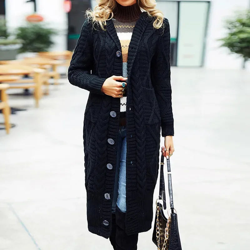 Oversized Loose Knitted Long Sleeve Button Knitwear Autumn Winter Coats - Fashionpara