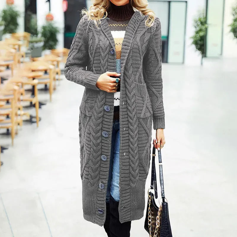 Oversized Loose Knitted Long Sleeve Button Knitwear Autumn Winter Coats - Fashionpara