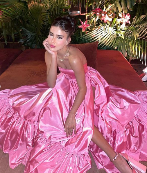 Pink Leg Split Prom Dress Women Sexy Party Dresses