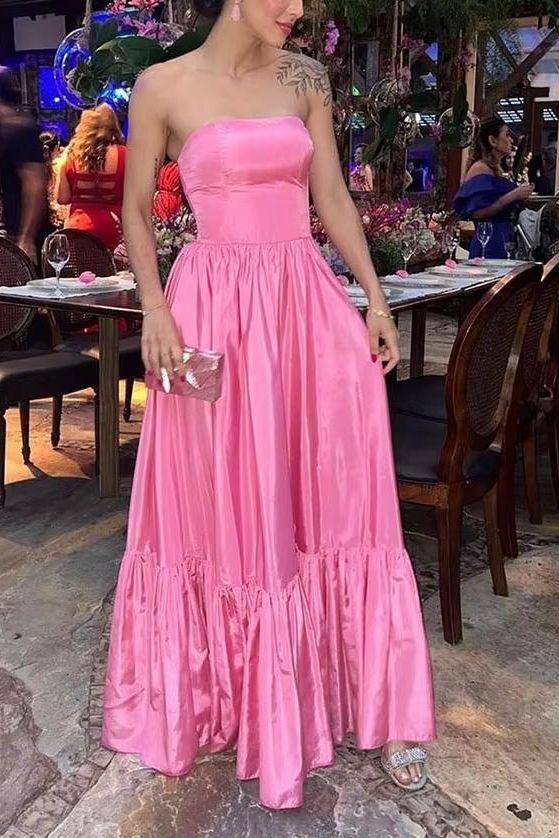 Pink Leg Split Prom Dress Women Sexy Party Dresses