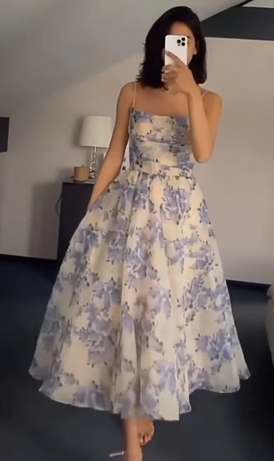 Sexy Floral Prom Dresses for Women Party Outfits 22th Birthday Outfit