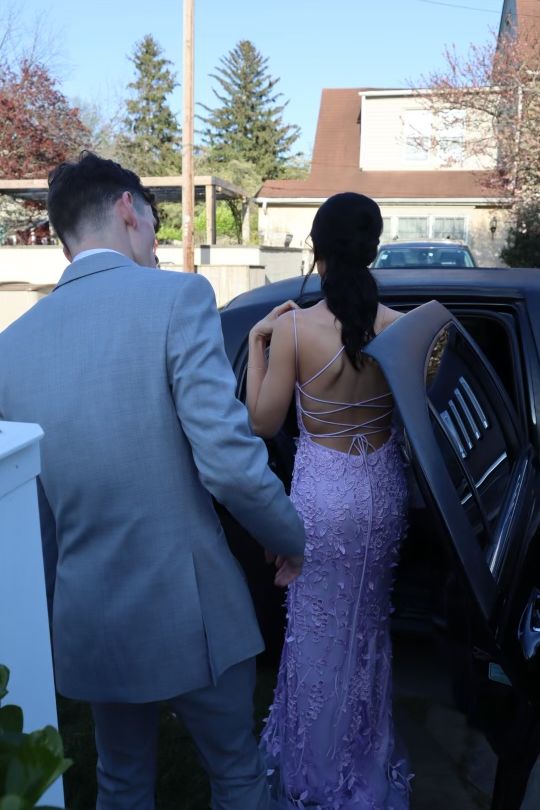 Sexy Mermaid Long Lilac Backless Lace Prom Dress Party Dresses