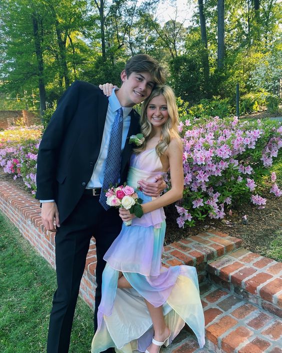 Sexy A line Long Ombre Chiffon Prom Dress Party Dresses