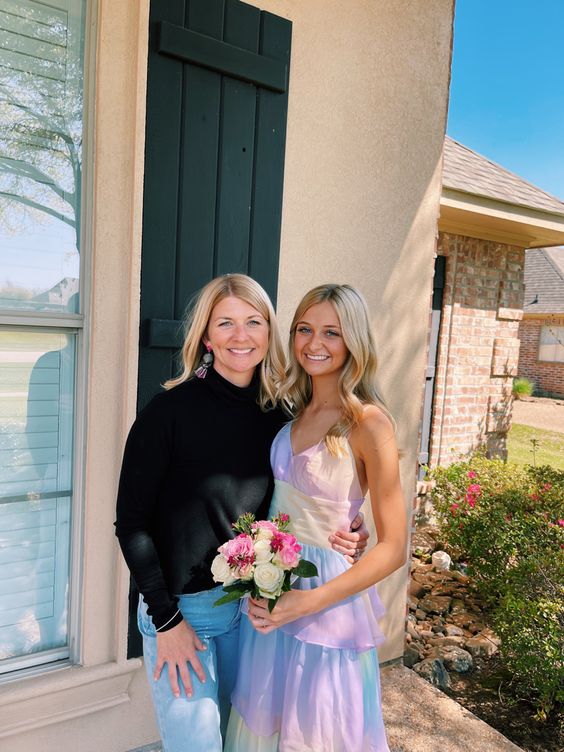 Sexy A line Long Ombre Chiffon Prom Dress Party Dresses